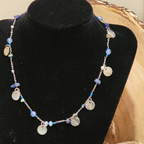 Lia Sophia Blue and Silver Toned Dainty Necklace - Picture 5 of 12